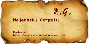 Majerszky Gergely névjegykártya